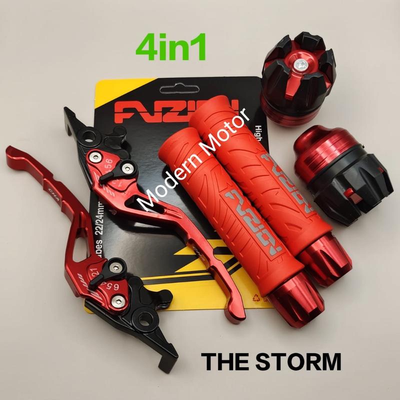 [ Paket 4in1 ] Model Hayaidesuu THE STORM / Handgrip FUZION + Jalu Stang Cnc + Jalu As + Handle Setelan Cnc Mio j Xeon Beat RK King Vixion Aerox PCX Adv N-max Vario 150 Tiger Ninja 250 1