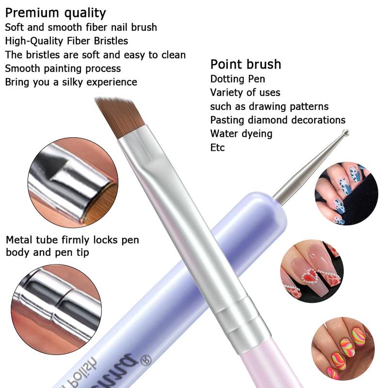 Lightweight & Comfortable Nail Art Brush Set, 6 Counts/box Nail Tip Design Tool, DIY Manicure Tools for Women 6