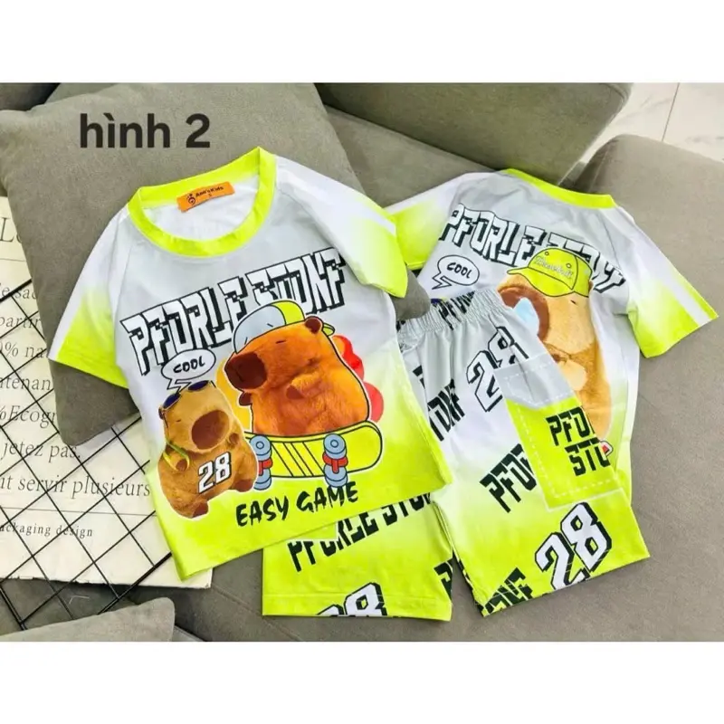 BỘ THUN LẠNH 3D TAY NGẮN BÉ TRAI