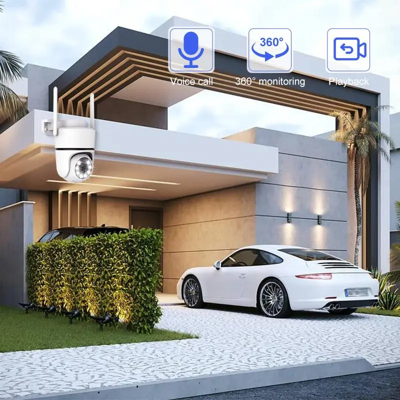 2.4GHz WiFi Outdoor Security Camera, 360° Outdoor Security Camera, Smart Security Camera, USB Powered Remote Phone Viewing Camera 2