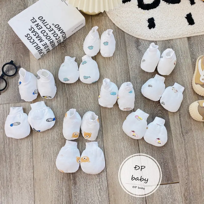 Set Bao Tay Bao Chân Cho Bé Sơ Sinh Vải Petit Thun Lạnh Mềm Mại Và Đáng Yêu (ĐP Baby) 2