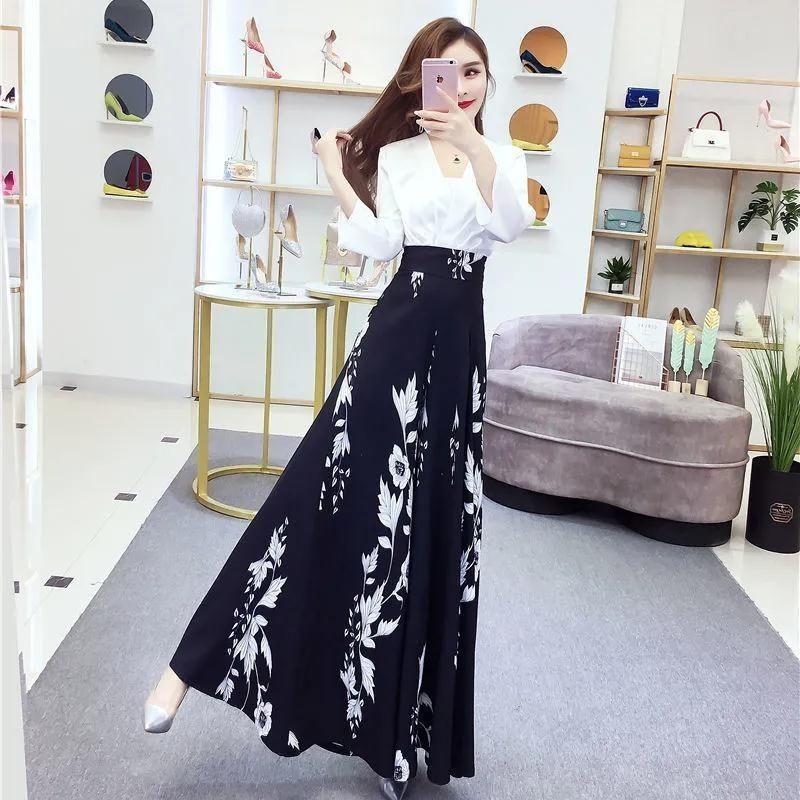 Product Introduction of Quần Ống Rộng Thời Trang Phong Cách Phương Tây, Hàng Mới Về Mùa Hè 2023, Phong Cách Quốc Gia, In Đen Trắng, Váy Quần Bó Sát Dáng Rộng Rãi Đơn Giản, Quần Áo Nữ Mới Quần Lót Nữ Quần Lót Nữ 10