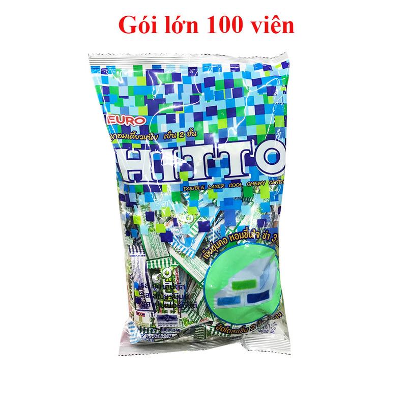 Gói 100 viên or 50 viên Kẹo mềm Hitto Thái Lan vị bạc hà và vị trái cây - Hương vị the mát - Snack, Ăn Vặt