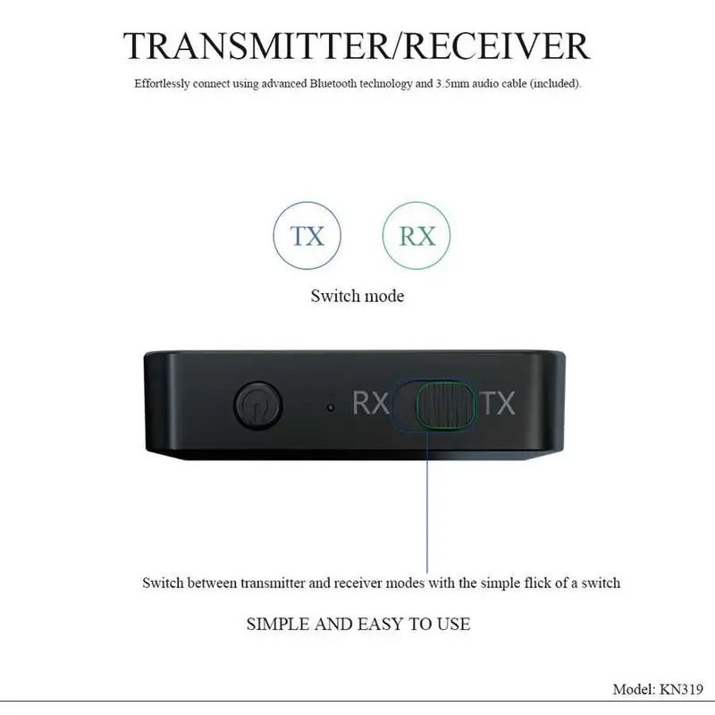 Audio Bluetooth 5.0 Universal Transmitter & Receiver TEBE 2 in 1 - 3.5 Earphone Headphone Speaker Wireless Accessories Plastik 5