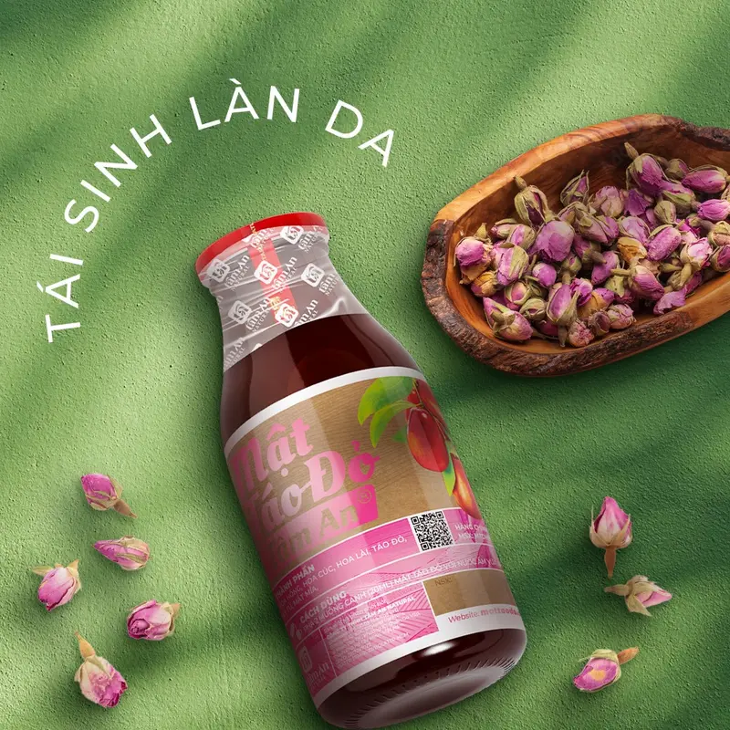 Mật Táo Đỏ Hoa Hồng Tâm An 250ml, Hoa Hồng, Táo Đỏ, Bông Cúc, Hoa Lài, Mật Mía 6