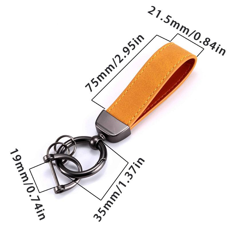 Luxury Matte Leather Keychain Top-end Business Gift For Man Good Quality Black Brown PU Leather Car Key Keyholder Key Chain 5