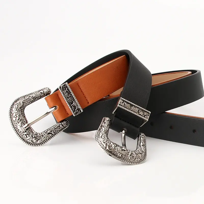Classic New Ladies Retro Pin Buckle Belt Cool Versatile Fashion Decorative Belt Korean Style Jeans Strap