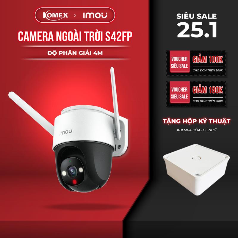 Camera Imou wifi ngoài trời S42FP độ phân giải 4M có màu ban đêm tích hợp cảnh báo và đàm thoại 2 chiều - ( Tặng kèm hộp kỹ thuật khi mua kèm thẻ nhớ )