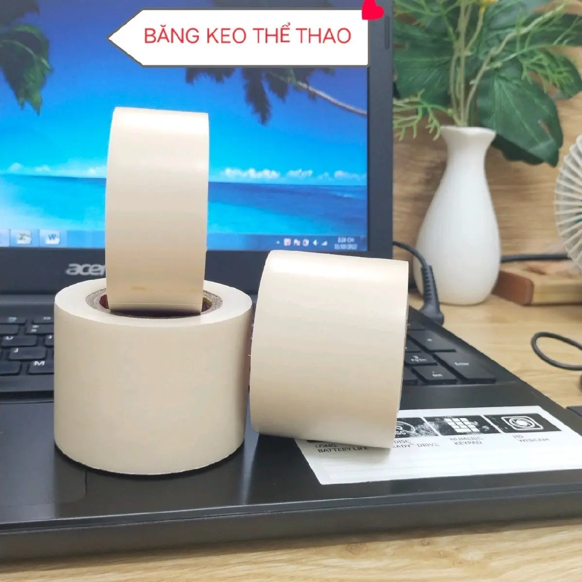 Băng keo Nano thể thao loại lõi xanh Nhật, màu nâu