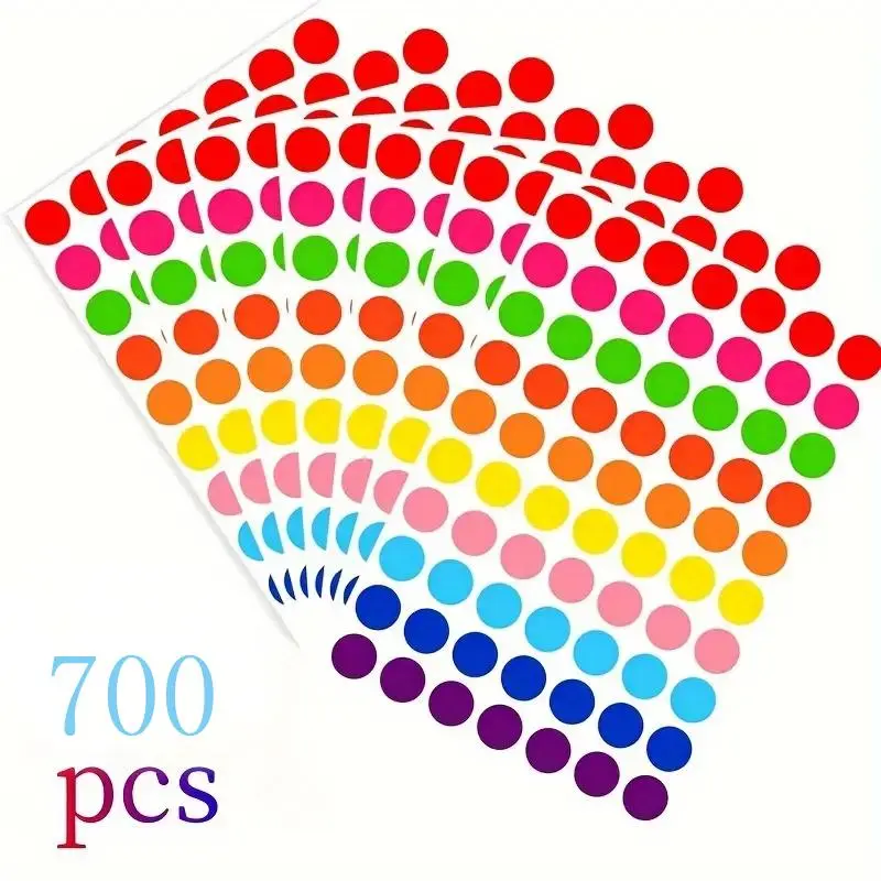 Round Dot Sticker (700/800pcs), Colorful Label Sticker, Round Price Sticker, Decoration Sticker, Office Stationery & Supplies 2