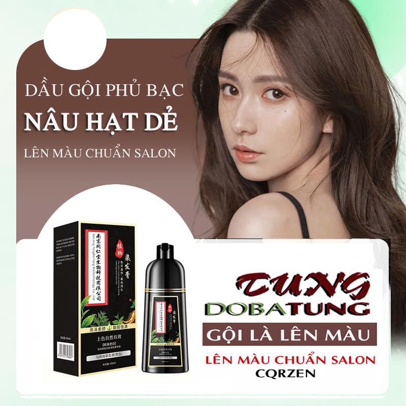 1 Hộp nâu hạt dẻ màu trầm và màu sáng (10 gói), dầu gội phủ bạc thảo dược 4