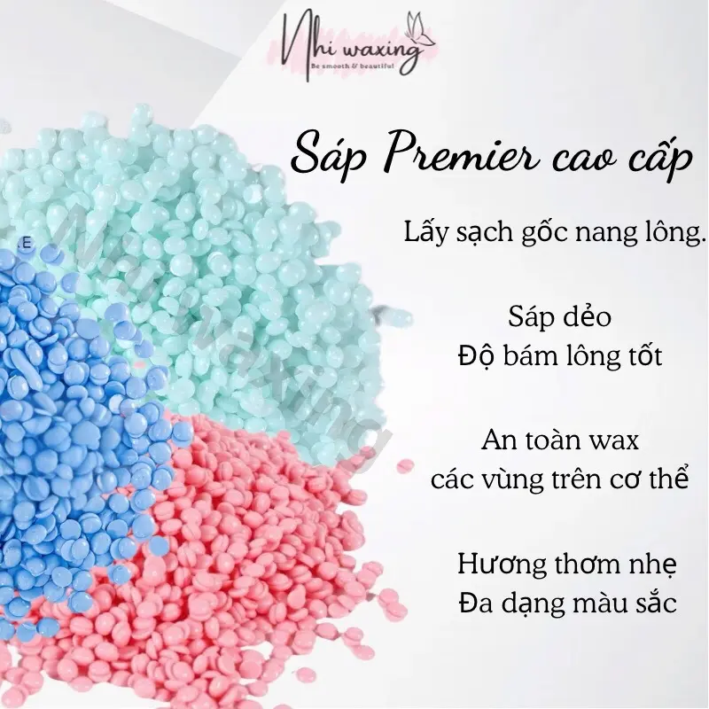 [Che tên sp] Túi 500g sáp wax lông cao cấp Premier kèm quà tặng tuỳ chọn [10ml mỡ trăn/ phấn narak 25g/ que phết sáp silicon] Nhi waxing Nữ Women Cạo Râu tay long triệt lông 1