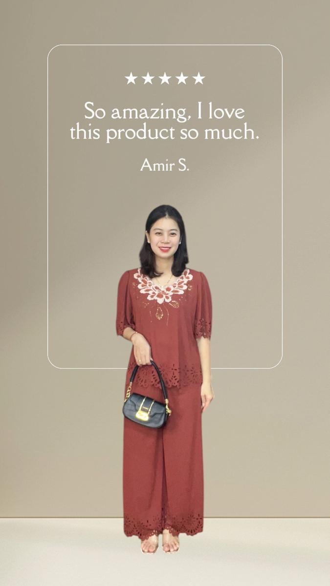 Product Introduction of Đồ bộ trung niên nữ- phong cách đơn giản sang trọng, áo cổ tròn tay ngắn, quần dài 12