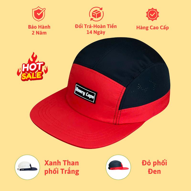 Mũ snapback thể thao logo cao su non Dowry, nón vải dù lưỡi bằng siêu nhẹ họa tiết ngôi sao D66