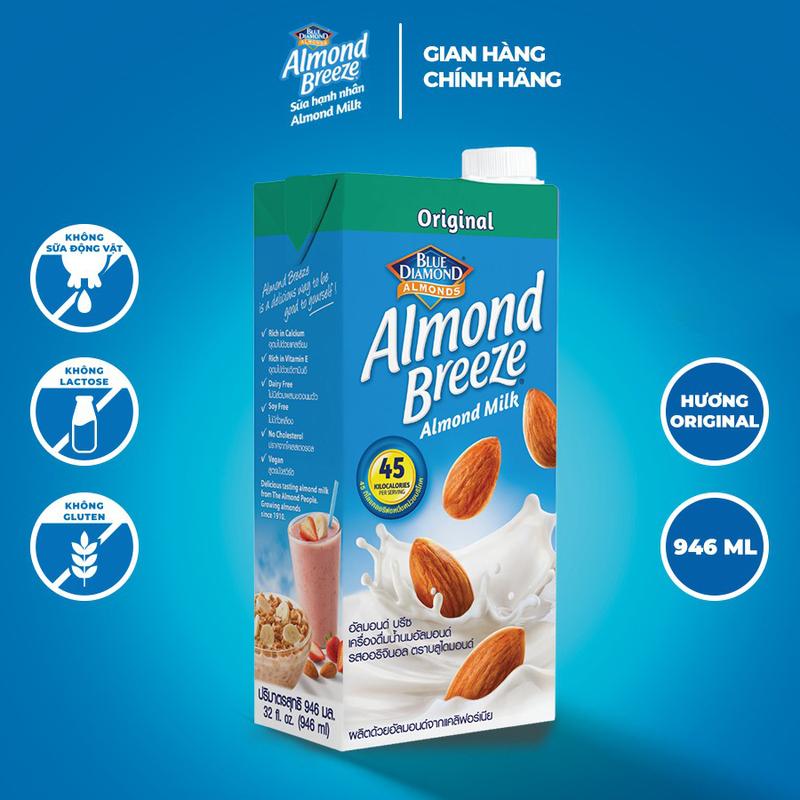 Sữa hạt hạnh nhân ALMOND BREEZE NGUYÊN CHẤT 946ml Milk