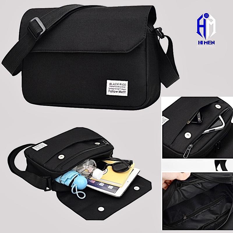 Túi đeo chéo nam nhiều ngăn , vải canvas phong cách cá tính Hàn Quốc Đeo Vai