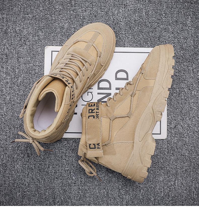 Product Introduction of in Stock Men's High-Top Martin Boots Worker Boot High-Top Motorcycle Boots in Stock Men's High-Top Martin Boots Worker Boot High-Top Motorcycle Boots Autumn Men's Martin Boots Mid-Top Retro British Style Worker Boot Trendy High Top Platform Casual Shoes 9 15