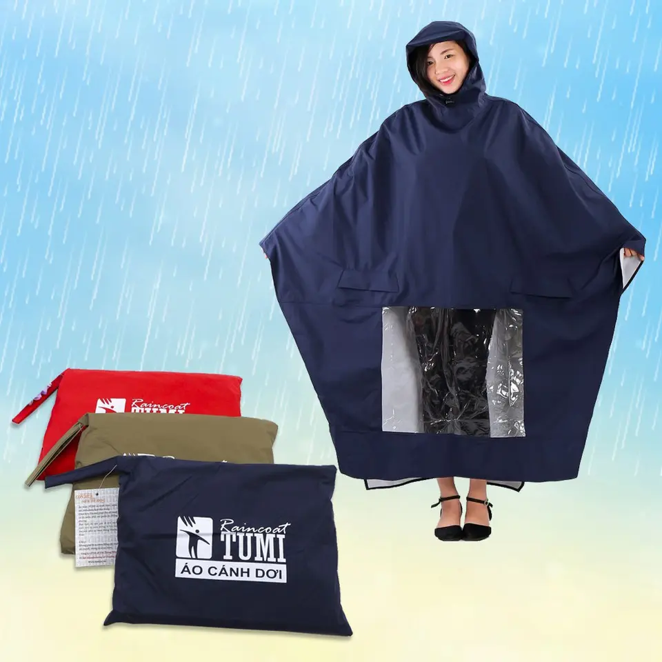 Áo mưa siêu nhẹ cánh dơi 1 đầu Tumi