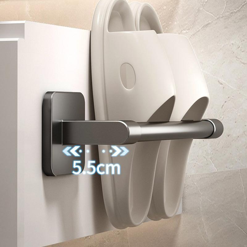 Bathroom Slipper Rack No Punching Wall Mounted Slipper Storage Rack Bedroom Shower Room Bath Slippers Hanger Babouche Organizer 5