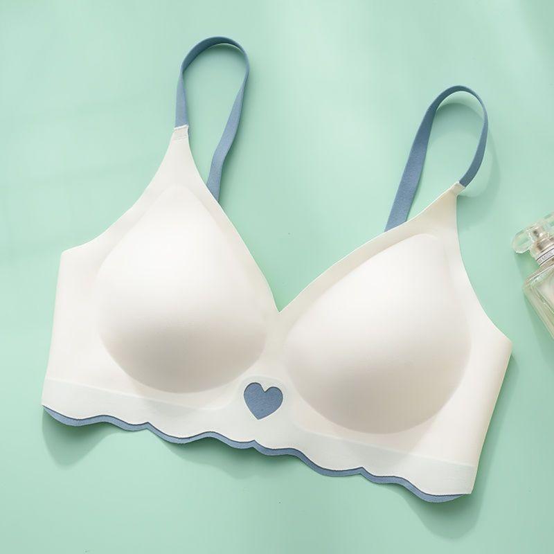 Bh Seamless Wanita Push Up Tanpa Kawat Busa Tipis Motif Love L014 Bra Nyaman - Nylon + Fiber 6