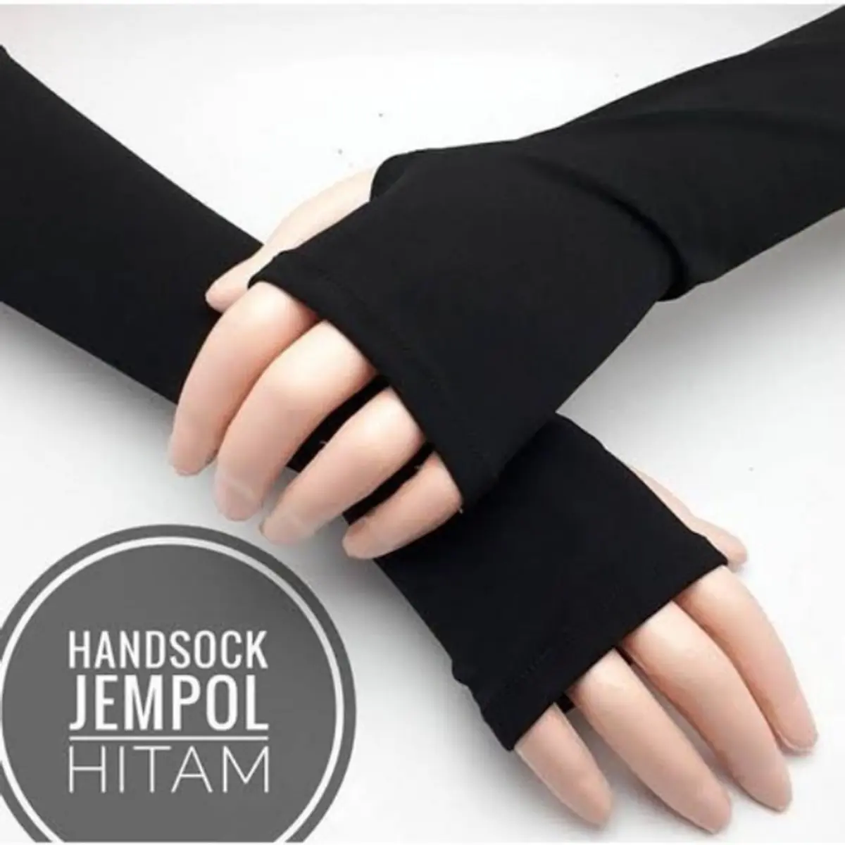 Manset Lengan Tangan Jempol Spandex Anti UV Panjang