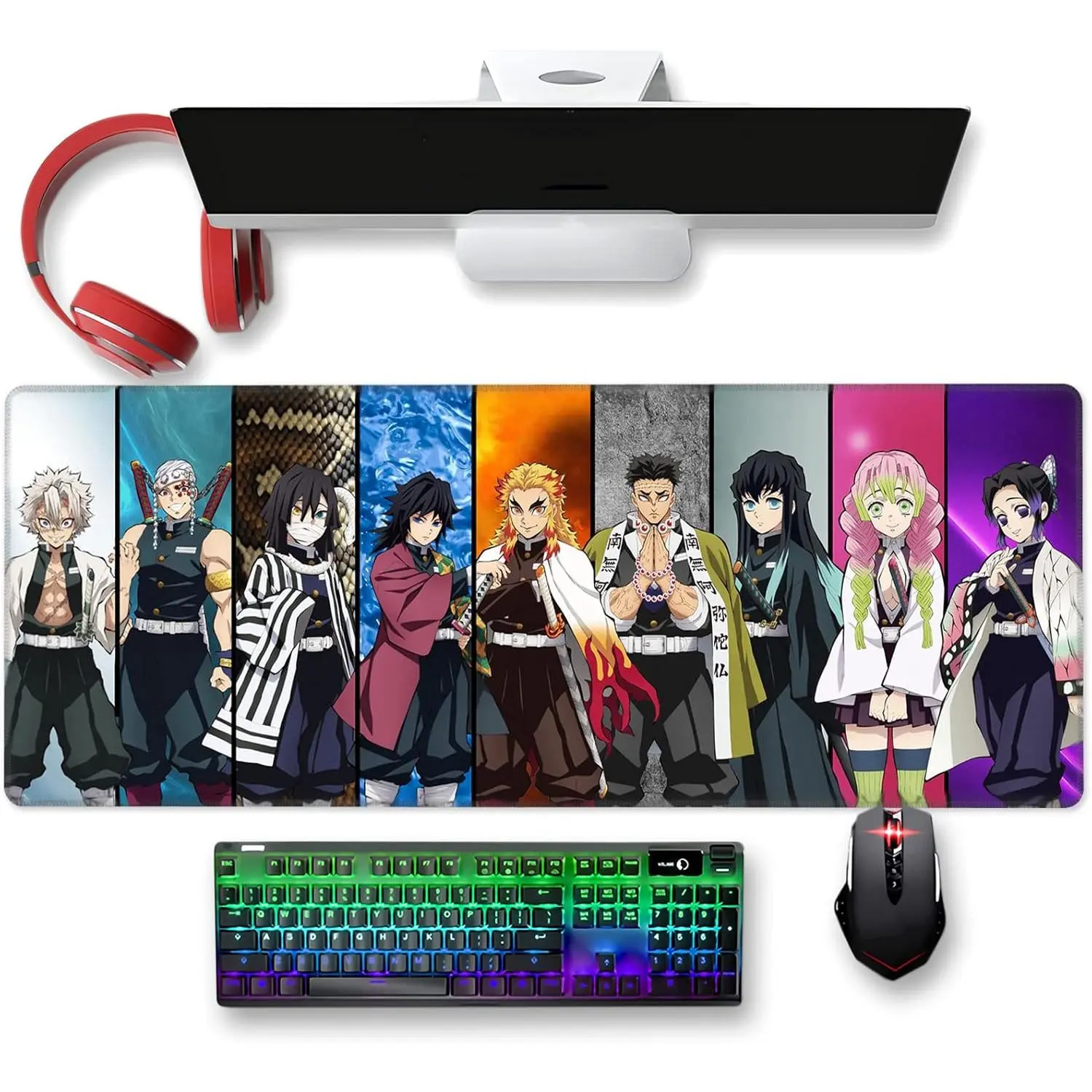 high quality rubber oem non slip gaming demon slayer mouse pad professional waterproof mat customized printing rubber mousepad