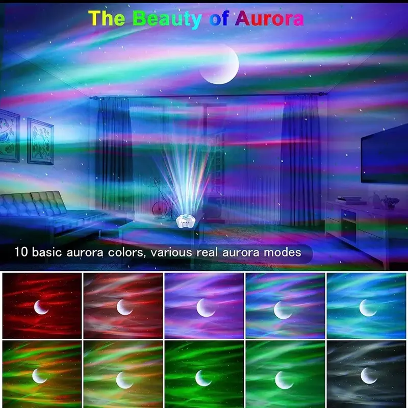 MYLIGHT.ID Lampu Proyektor Dream Aurora Galaksi Bulan / Moon Projection 5