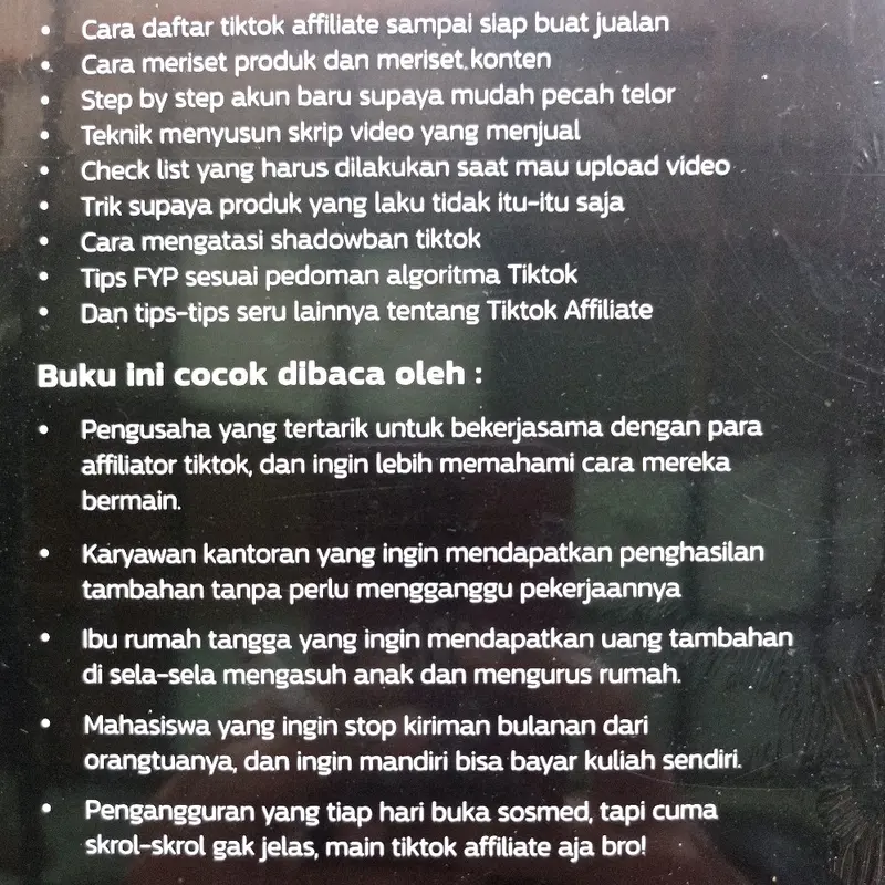 buku Kitab hitam tiktok affiliate 2