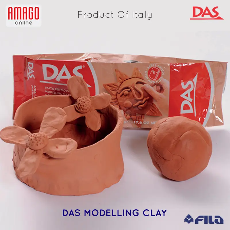 Paket Kerajinan DAS Modelling Clay 500gr Tanah Liat Terracotta Coklat + 8 buah Pottery Tool 3