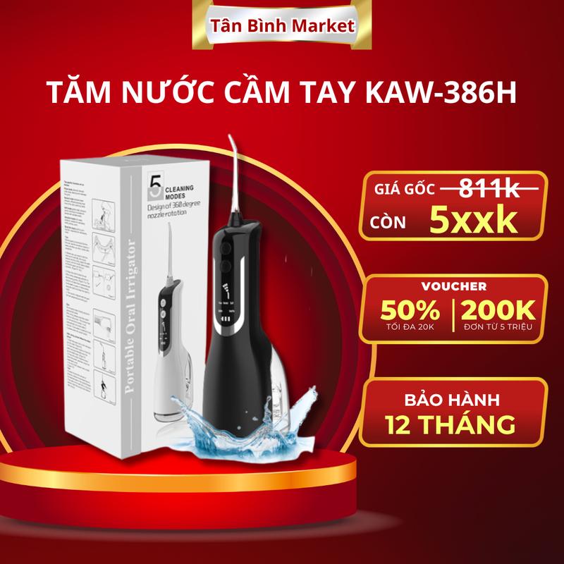 Máy Tăm Nước Cầm Tay KAW Tặng Kèm 4 Đầu Phun, Màn Hình Led Hiển Thị - BẢO HÀNH CHÍNH HÃNG floss tam  nuoc