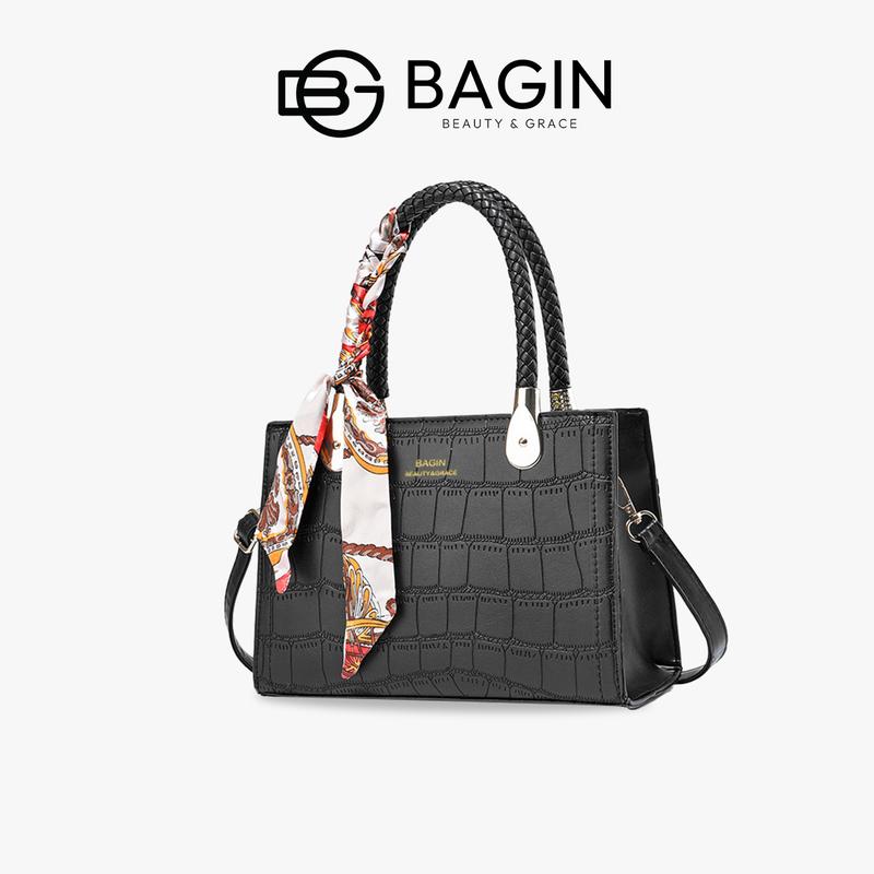 【Shop Túi xách nữ tặng mẹ 20.10 thời trang cao cấp phối khăn lụa cổ điển, sang trọng, chống trầy [gy-381]