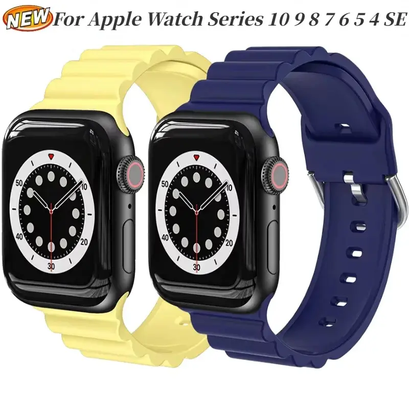 Sports Silicone Strap For Apple Watch Series Ultra 10 9 8 7 46mm 45mm 41mm 49mm Business Band For iwatch 6 5 4 SE 44mm 42mm 40mm
