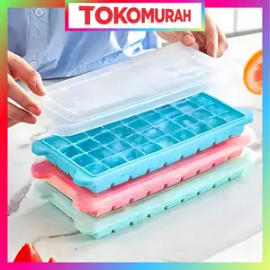 Cetakan Es Batu 6 Sekat Dengan Tutup Cetakan Es Batu Kotak 14 Kotak Food Grade Cetakan Permen Cokelat Jelly R823 Silikon Cream