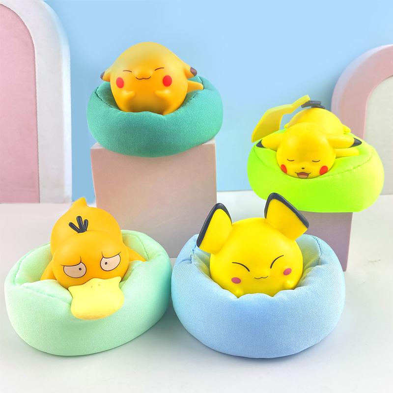 Product Introduction of ToyPikachu Pichu Psyduck sofa tidur versi Q, angka kawaii 6.5 m, 8 keping, mainan hadiah kanak-kanak setiap set, banyak Pvc Figures 6