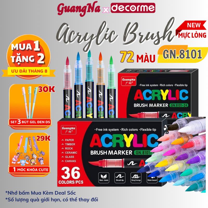 [MUA 1 TẶNG 2] Bút Màu Acrylic Marker Guangna 8101 acrylic marker đầu nhọn Decorme bút màu Acrylic chống nước vẽ trên mọi chất liệu