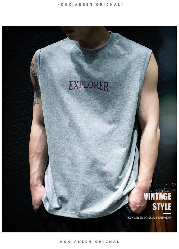 Product Introduction of Summer Sleeveless T-Shirt Vest For Men, Loose And Trendy Brand Ins, Large Size, Camisole, Half Sleeved, American Sports Short Sleeved T-Shirt 22
