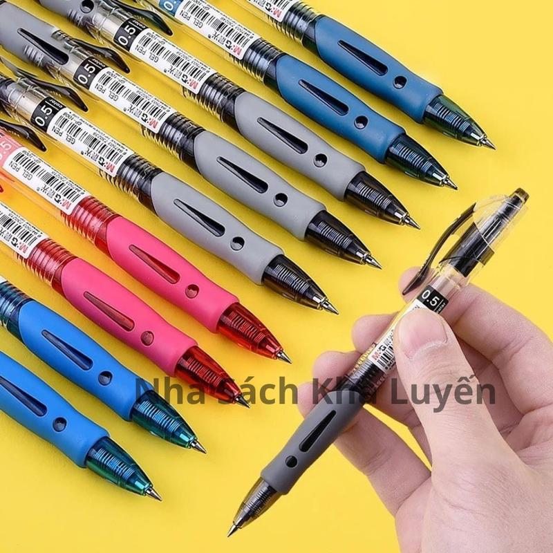 Bút Gel Nước Bấm M&G 02376 Ngòi 0.5mm Có Tay Cầm Đệm Cao Su Bút Bi Nước Béo