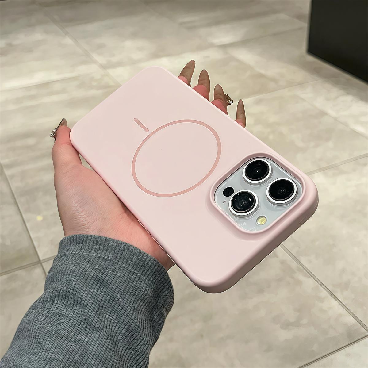 New Color Liquid Silicone Magnetic Phone Case For iPhone 16 Plus 15 14 13 11 12 16 Pro Max Anti Fingerprint Wireless Charging Soft Cover Shockproof