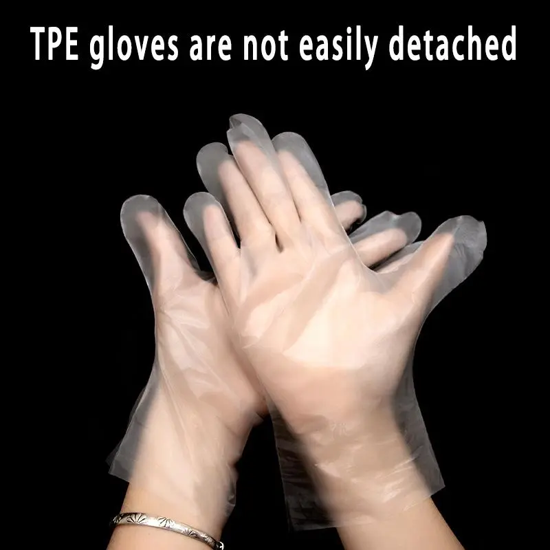 Disposable Clear Gloves, 100pcs Disposable Gloves, Kitchen Oil Resistant Food Grade Baking Gloves, Household Cleaning Gloves 2