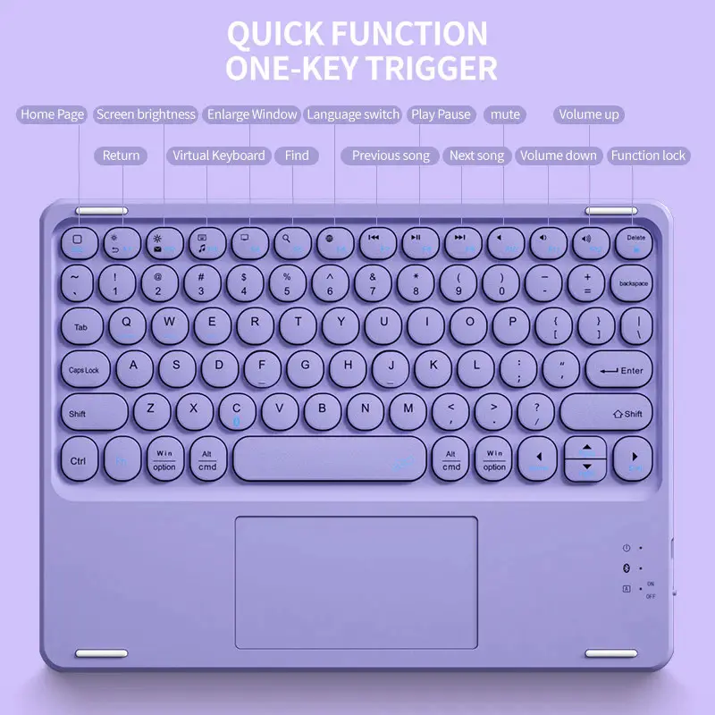 Bộ Bàn Phím Chuột Bluetooth Không Dây, Tương Thích Với Honor Pad X8a 2024 11 X8 Lite 9.7 X9 X8 Pro 11.5 9 Pro 12.1 8 12, MagicPad 2 12.3 13 2023 10Inch, Bao Gồm Bàn Phím Và Chuột, Funda 4