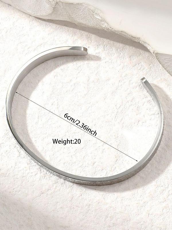 Fashionable C-shaped Cuff Bangle, Bangle for Women & Men, Trendy All-match & Exquisite Jewelry for Birthday Gift 1