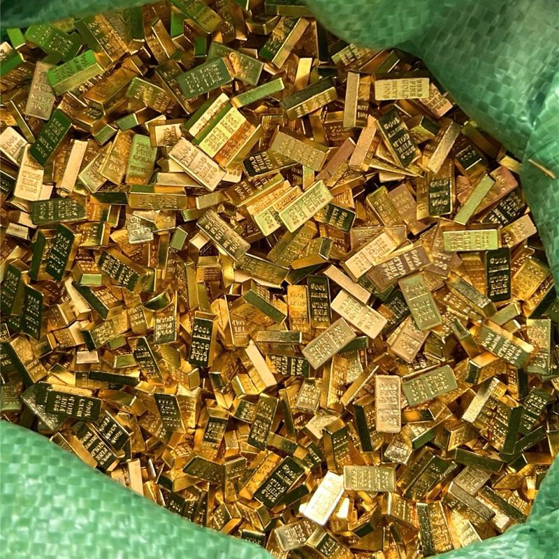 combo 100 cái thỏi vàng ,phong thuỷ, chất liệu kim loại 3