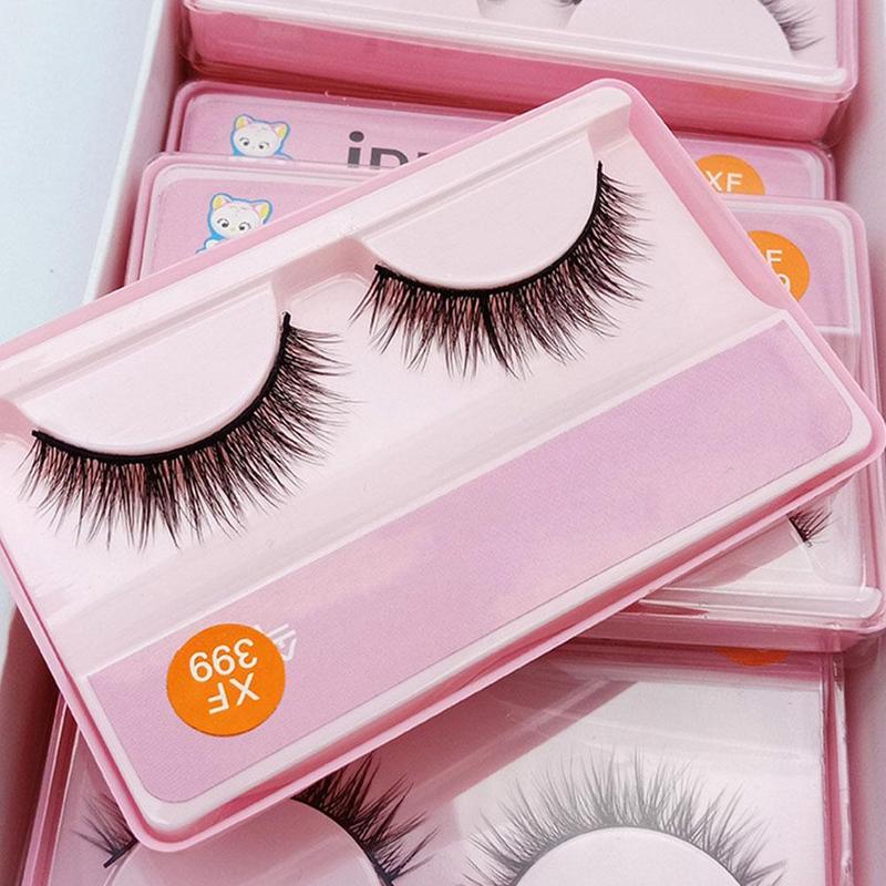 Lông Mi Giả, Tự Dính, 3D, Làm Dài, Trông Tự Nhiên, Uốn Chéo, Lông Mi Không Khí, 1 Cặp