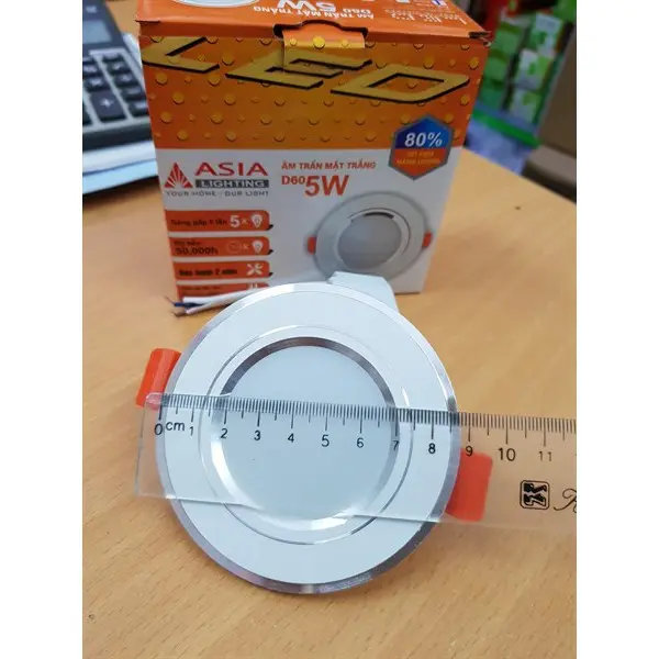Đèn led âm trần 5w viền vàng, viền bạc lỗ 60 hàng có bảo hành 1
