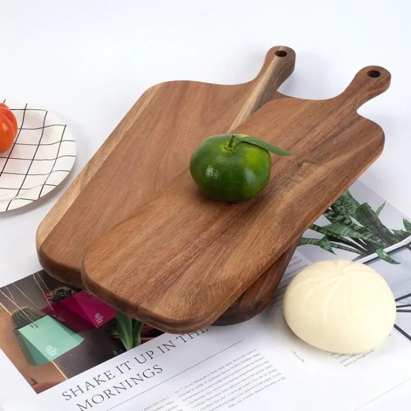 Product Introduction of Thickened Wooden Cutting Boards Anti-mold Kitchen Tools Charcuterie Board with Handle Solid Wood Chopping Blocks For Bread Fruit Plates 23