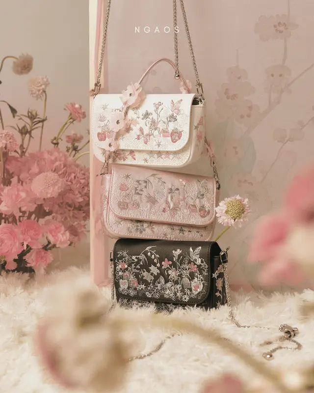 Túi Xách Nữ NGAOS Rosie - Thêu Thủ Công - Vegan Leather 6