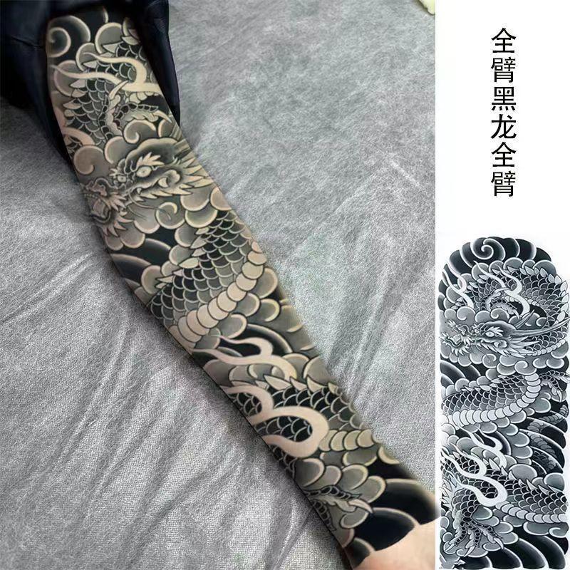  Miếng Dán Hình Xăm Rồng Đen Cánh Tay Hoa Lớn Dành Cho Nam Và Nữ In Phản Quang Chống Mồ Hôi Và Chống Thấm Nước Hình Xăm Toàn Cánh Tay Hổ Lâu Trôi Toàn Bộ Chân 
