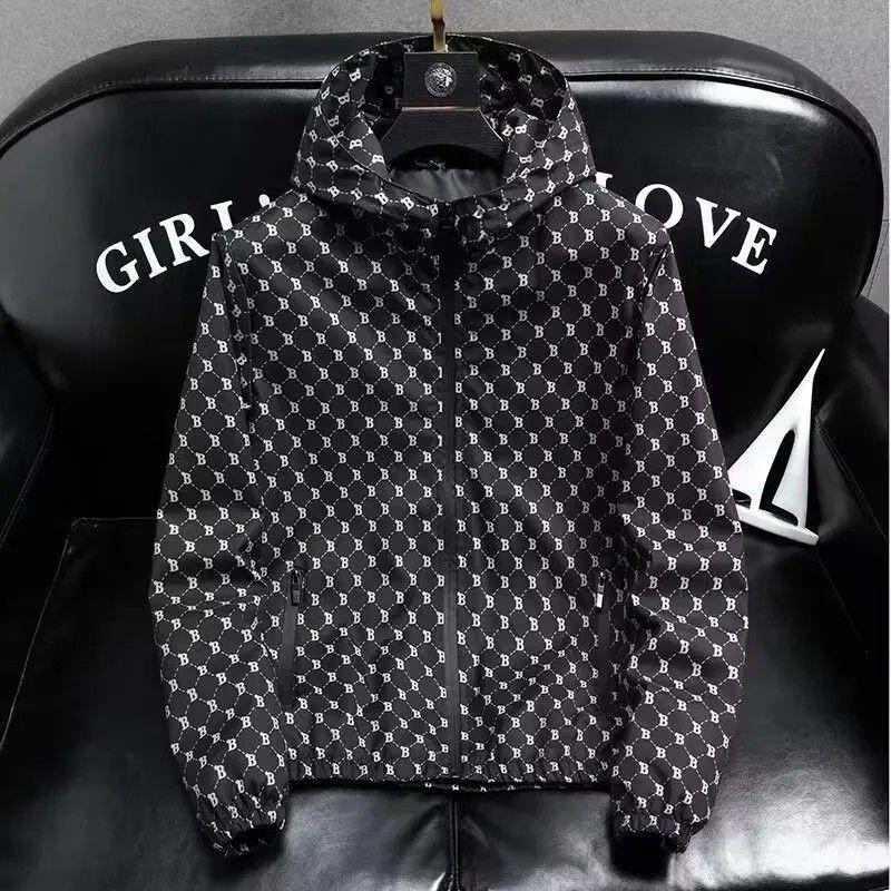 Áo Khoác Thương Hiệu Thời Trang Chống Nắng, Quần Áo Nam, Bộ Sưu Tập Mùa Hè Mới 2024, Phong Cách Thường Ngày Có Mũ Trùm Đầu, Áo Khoác Đẹp Trai Hợp Xu hướng Dành Cho Nam