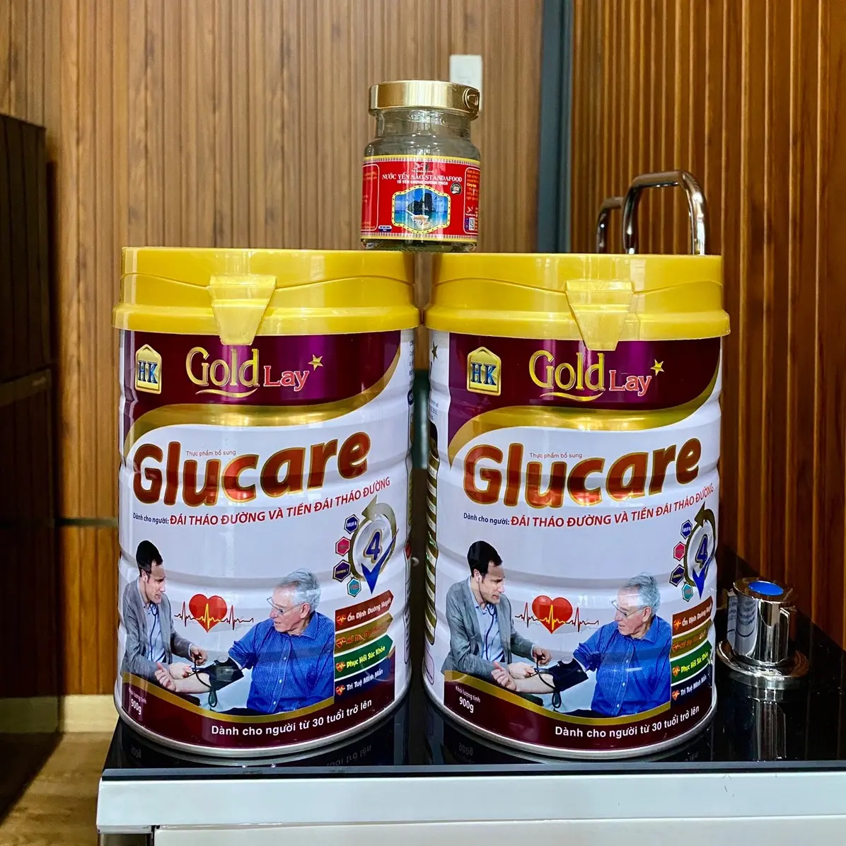 [Combo 2 lon] Sữa cho người tiểu đường Gold Lay Glucare 900gr Người lớn yensao