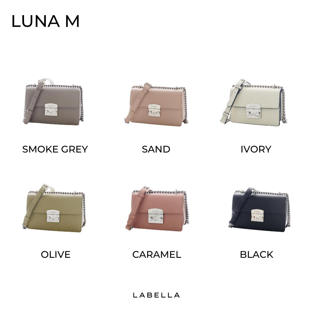 Labella : รุ่น Luna M ไซต์ใหญ่ (กระเป๋าสะพายสายโซ่ ไซต์ M (7 สี) (สี Ivory,Smoke Grey พรี 20-30วัน)